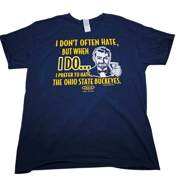 Smack Apparel T-Shirt Hate Ohio St Buckeyes Michigan Wolverines Mens Size Large - Picture 1 of 7